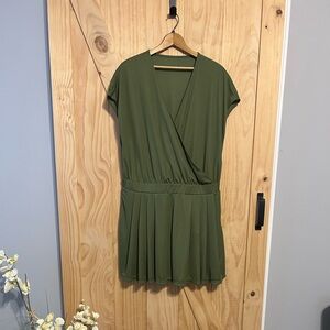 HALARA Sage Green waffle knit romper